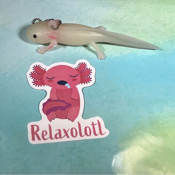 RELAXalotl Axolotl Crazy Trending WaterProof Single Decor Accent Sticker - Picture 2 of 4
